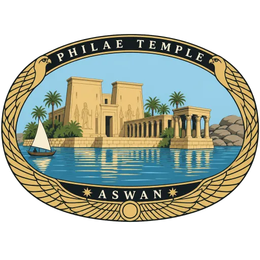 Philae Temple travel stamp