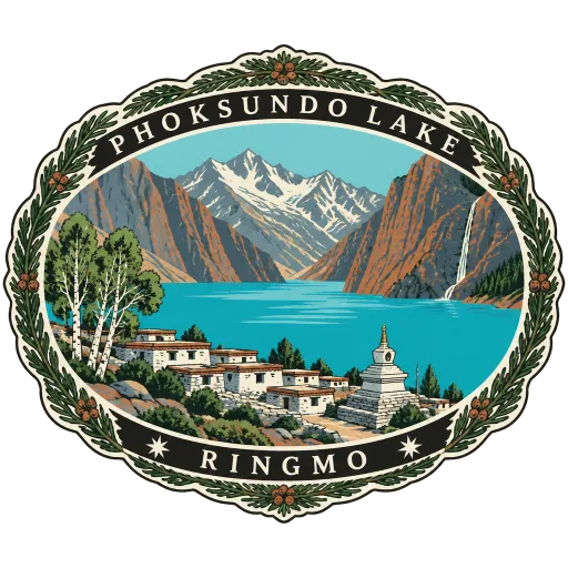 Phoksundo Lake travel stamp