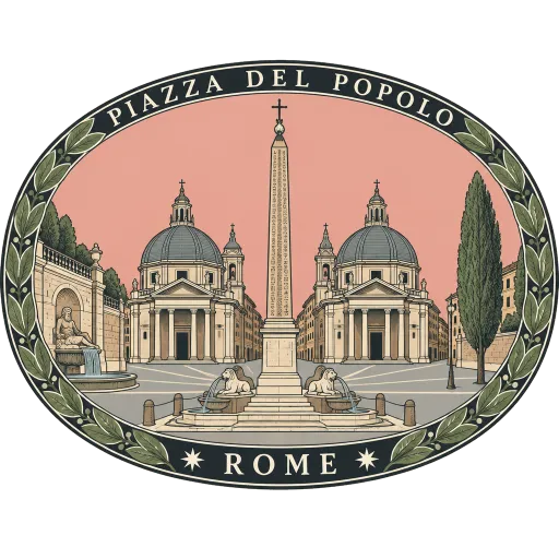 Piazza del Popolo travel stamp