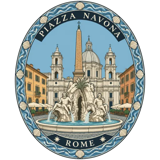 Piazza Navona travel stamp