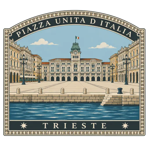 Piazza Unità d'Italia travel stamp