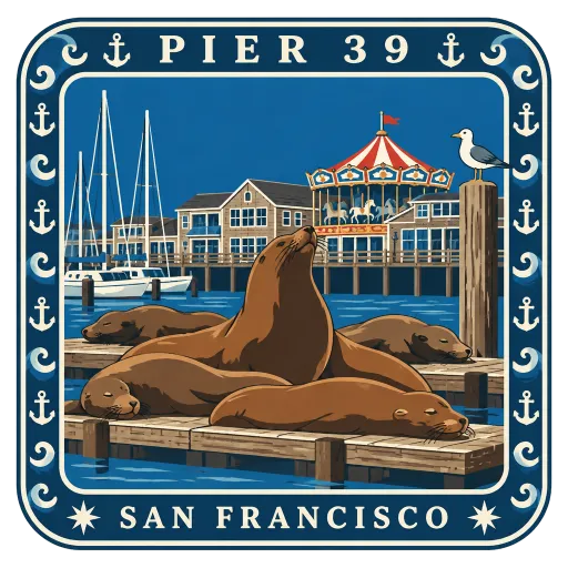 Pier 39 travel stamp