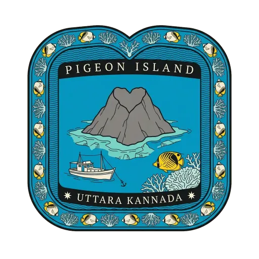 Pigeon Island travel stamp
