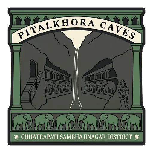Pitalkhora Caves travel stamp