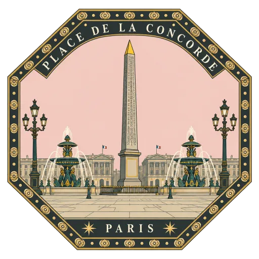 Place de la Concorde travel stamp