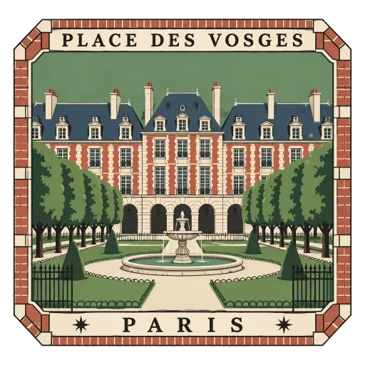 Place des Vosges travel stamp