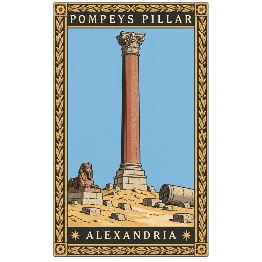 Pompey's Pillar travel stamp