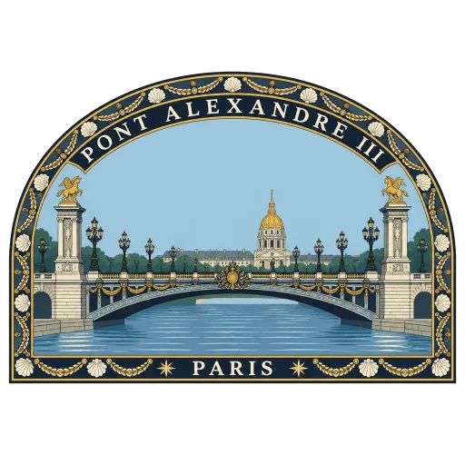 Pont Alexandre III travel stamp