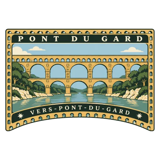 Pont du Gard travel stamp