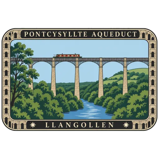Pontcysyllte Aqueduct travel stamp