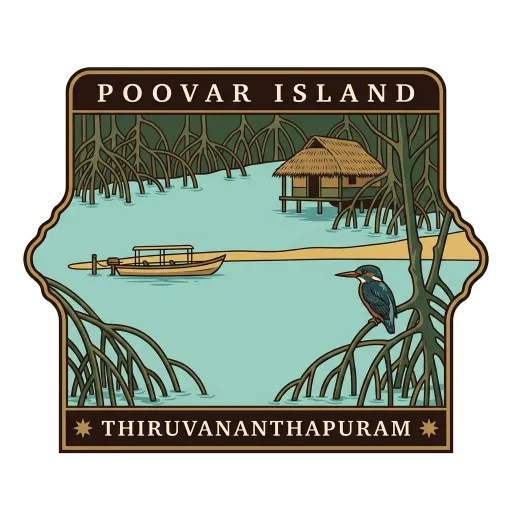 Poovar Island travel stamp