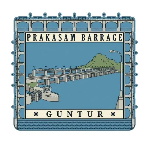 Prakasam Barrage travel stamp