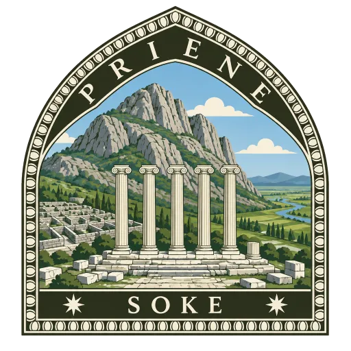 Priene travel stamp
