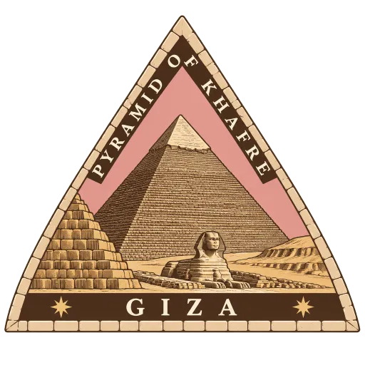 Pyramid of Khafre travel stamp