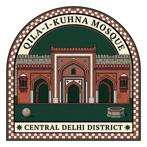 Qila-i-Kuhna Mosque travel stamp