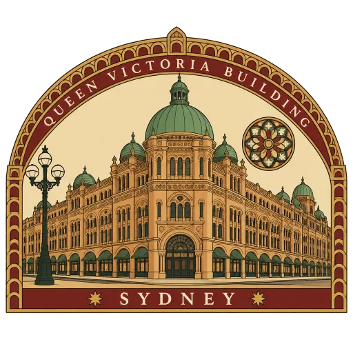 Queen Victoria Building travel stamp