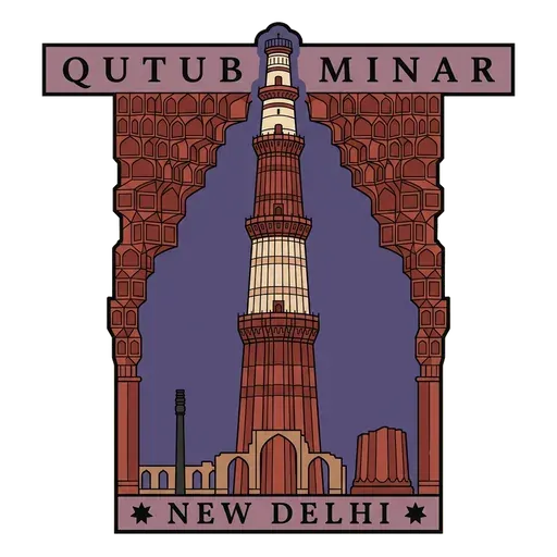 Qutub Minar travel stamp