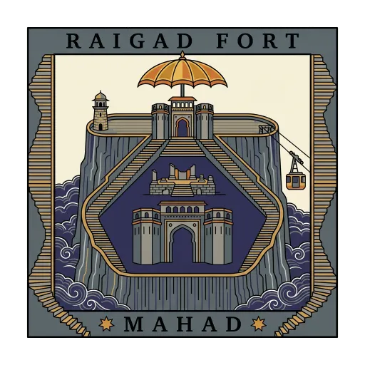 Raigad Fort travel stamp