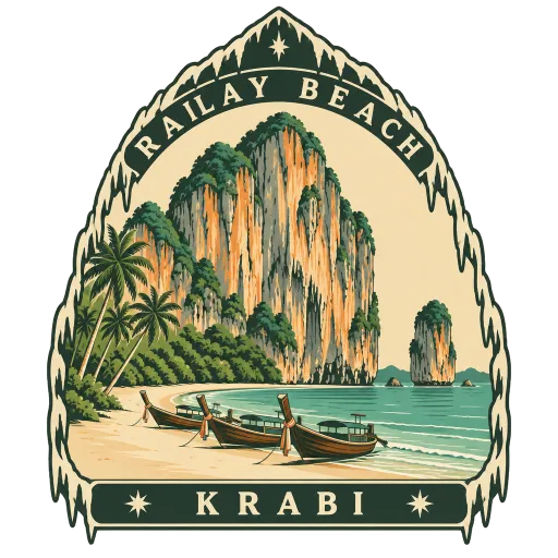 Railay Beach travel stamp