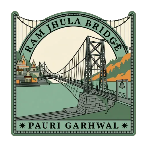 Ram Jhula Bridge travel stamp