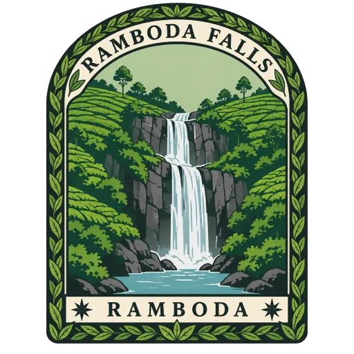 Ramboda Falls travel stamp