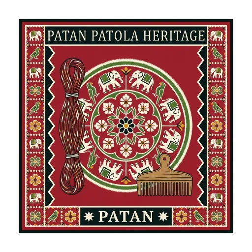 Patan Patola Heritage travel stamp