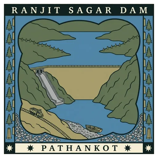 Ranjit Sagar Dam travel stamp