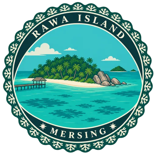 Rawa Island travel stamp