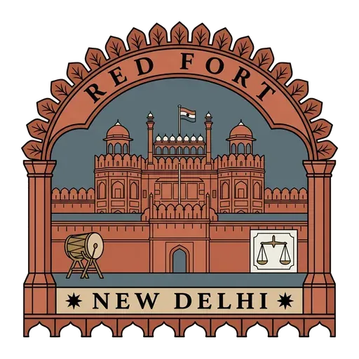 Red Fort travel stamp