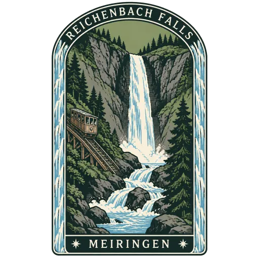 Reichenbach Falls travel stamp
