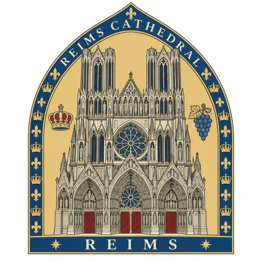 Reims Cathedral travel stamp