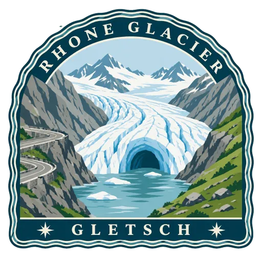 Rhone Glacier travel stamp