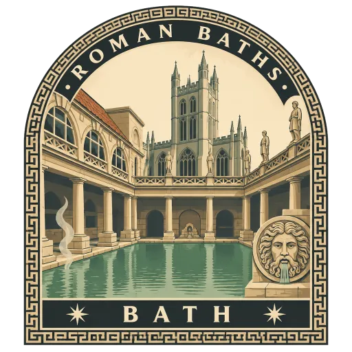 Roman Baths travel stamp