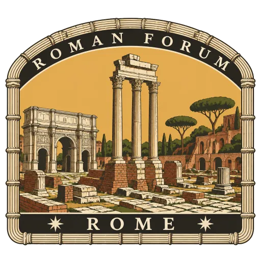 Roman Forum travel stamp