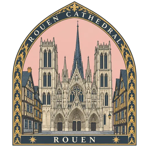 Rouen Cathedral travel stamp