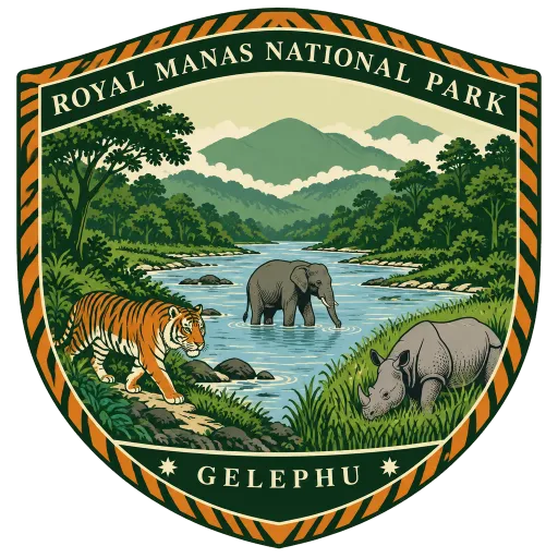Royal Manas National Park travel stamp