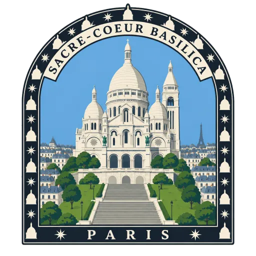 Sacré-Cœur Basilica travel stamp