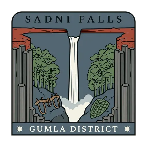 Sadni Falls travel stamp
