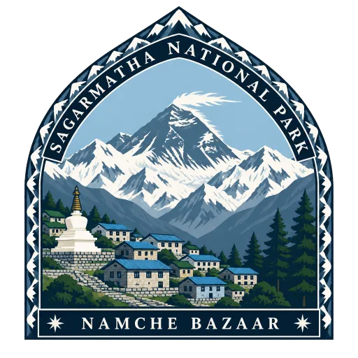 Sagarmatha National Park travel stamp