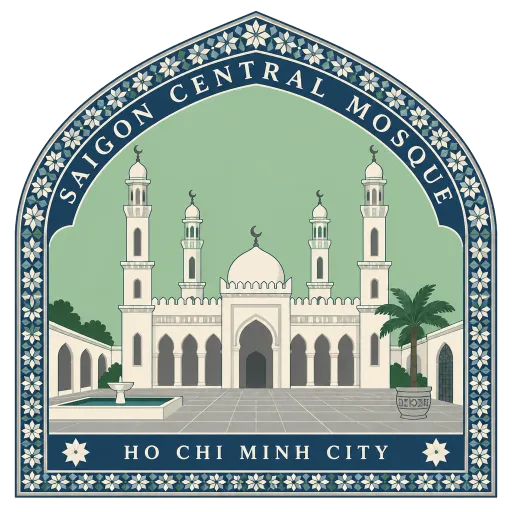 Saigon Central Mosque travel stamp