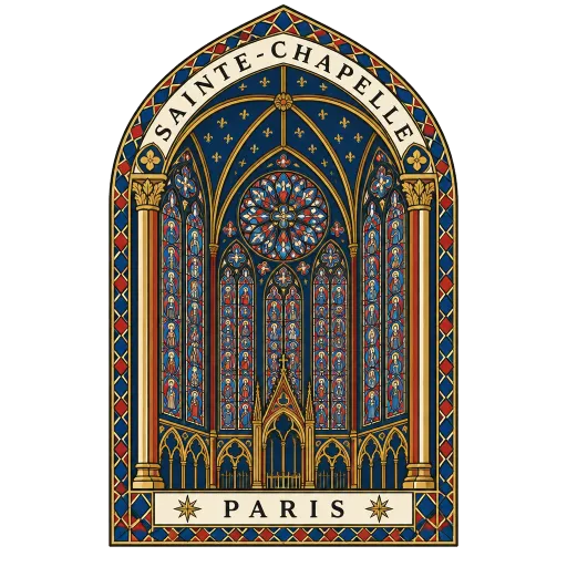 Sainte-Chapelle travel stamp