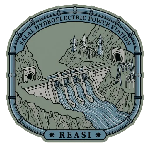 Salal Hydroelectric Power Station travel stamp