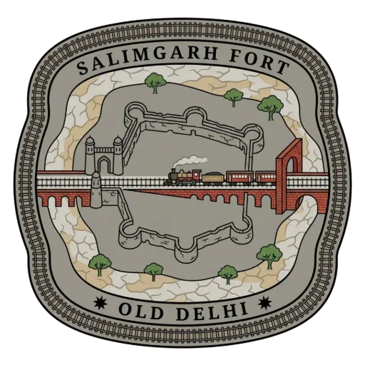 Salimgarh Fort travel stamp