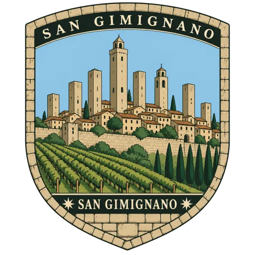 San Gimignano travel stamp