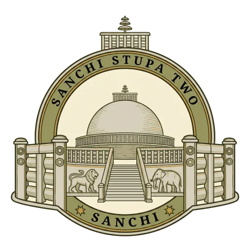 Sanchi Stupa Two travel stamp