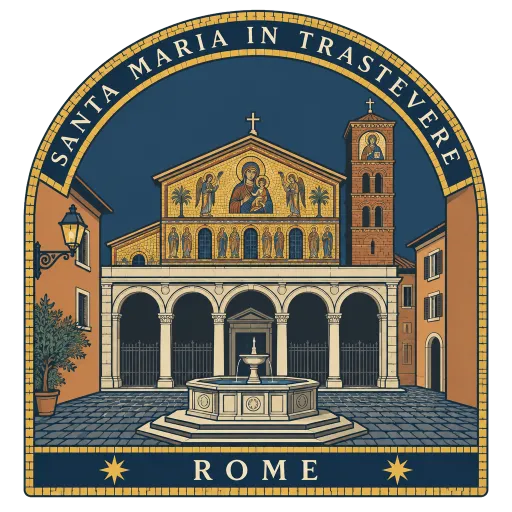 Santa Maria in Trastevere travel stamp