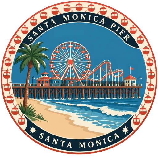 Santa Monica Pier travel stamp