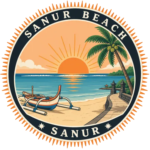 Sanur Beach travel stamp