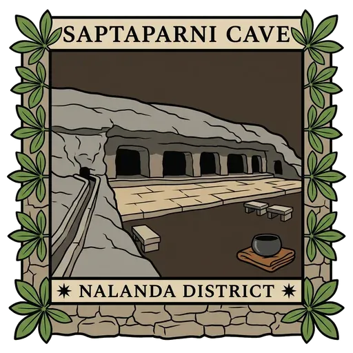 Saptaparni Cave travel stamp