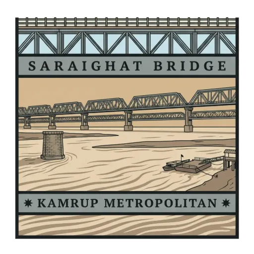 Saraighat Bridge travel stamp